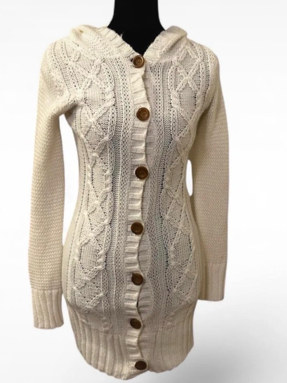Arizona Cream Cable Hooded Cardigan